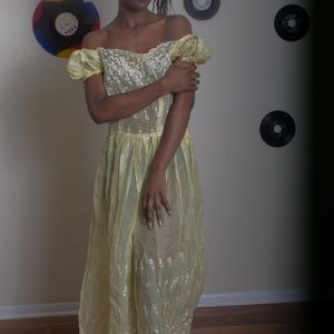 60's/70's Yellow Sheer Vintage Dress